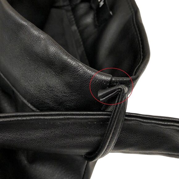 Beulah Style Black A-Line Faux Leather Midi Skirt Womens Small New Flawed - Picture 8 of 8